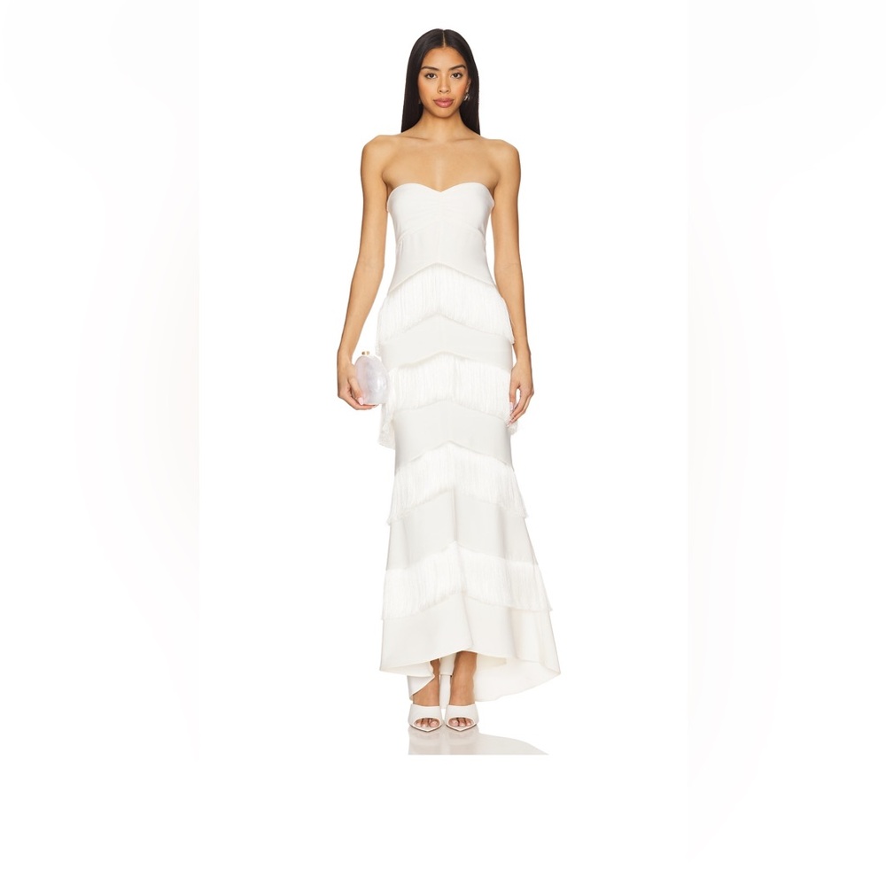 X REVOLVE Hera Fringe Maxi Dress in Ivory